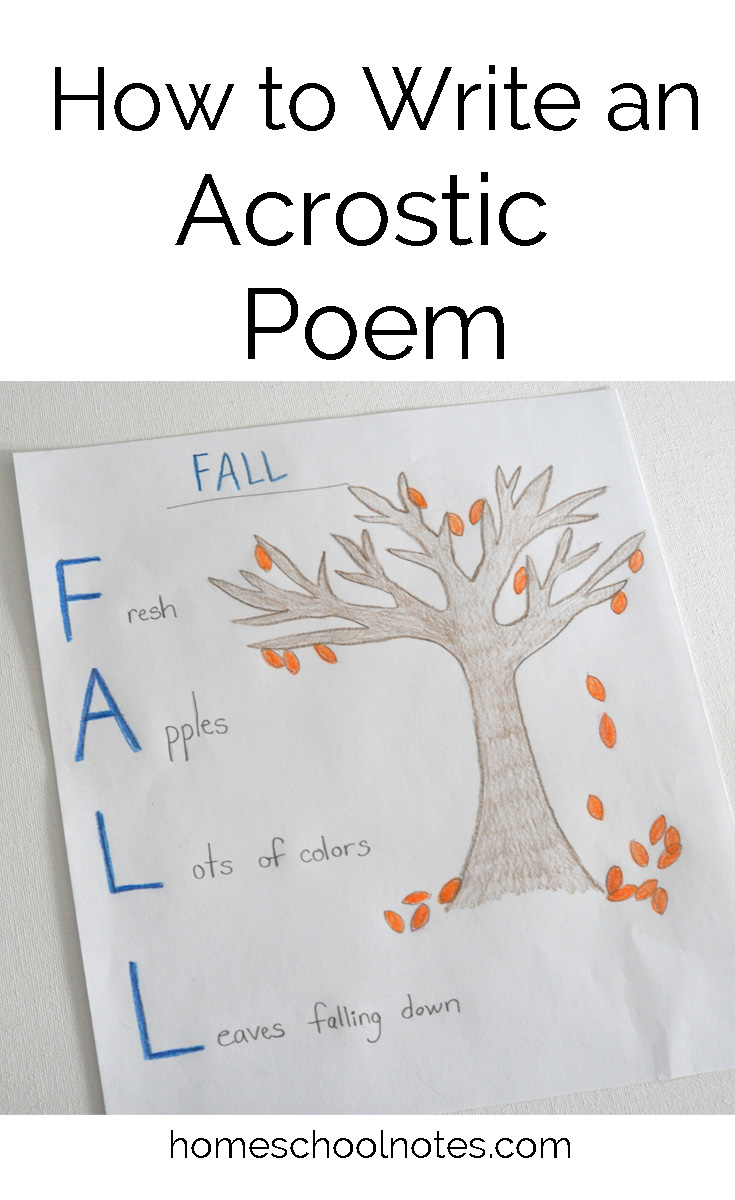 How To Write An Acrostic Poem - Homeschool Notes